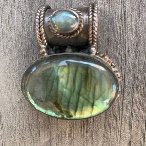 Wow Fabulous focal Silver and Laborite Pendant